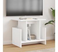 EDNRSOG Moderno supporto TV in legno bianco, 50 x 35 x 45 cm, design rettangolare con molto spazio per dispositivi multimediali e DVD, superficie di facile manutenzione per interni.