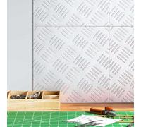 EDNRSOG Set di 4 gradini per scale in alluminio, 30 x 30 cm, design in lamiera striata, per interni ed esterni, gradini antiscivolo per sicurezza, pedane argentate per scale moderne