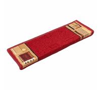 EDNRSOG Tappetini per gradini, autoadesivi, 10 pezzi, 65 x 21 x 4 cm, rosso, antiscivolo, 100% poliammide, lavabili e pieghevoli, per proteggere i gradini e le superfici anteriori