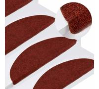 EDNRSOG Tappetini per gradini autoadesivi, 30 pezzi, rosso, 56 x 17 x 3 cm, antiscivolo, in feltro agugliato, fonoassorbente e lavabile in lavatrice, per una presa sicura e protezione dal rumore sulle