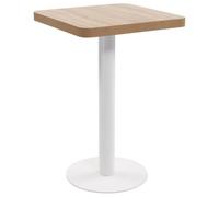 EDNRSOG Tavolo da bistrot marrone chiaro, 50 x 50 cm, MDF | Gambe in acciaio e base in acciaio, facile da pulire con panno umido, per casa, ristorante, caffetteria, bar