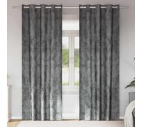 EDNRSOG Tende in velluto, 2 pezzi, 245 x 140 cm, colore grigio | Texture vellutata, blocca la luce, isolante, funzionamento manuale, design moderno