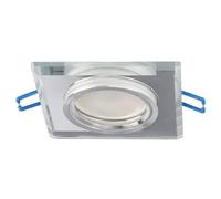 EDO, Apparecchio da incasso a spot CRYSTAL Argento faretto da incasso a soffitto apparecchio quadrato argento Lampada a soffitto LED IP20 illuminazione interna spot vetro trasparente EDO777130
