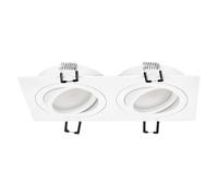 EDO Apparecchio spot da incasso a soffitto CERI 2 SQ BIANCO quadrato riflettore orientabile apparecchio da incasso a soffitto spot da soffitto in alluminio EDO777474