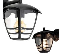 EDO Applique da Parete Esterna E27 IMMA D Nera - Moderna Lampada da Parete - Luce verso il basso - Illuminazione Impermeabile IP44 - Elegante Lanterna per Giardino Terrazza Facciata e Balcone