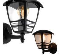 EDO Applique da Parete Esterna E27 IMMA UP Nera - Moderna Lampada da Parete - Luce verso l’alto - Illuminazione Impermeabile IP44 - Elegante Lanterna per Giardino Terrazza Facciata e Balcone