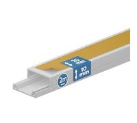 EDO Canalina Passacavi Autoadesiva in PVC 20x10 mm 2 m Bianco con Coperchio