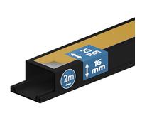 EDO Canalina Passacavi Autoadesiva in PVC 25x16 mm 2 m Antracite Scuro con Coperchio a Scatto - Coprifili da Parete per TV, Ufficio, Casa - Canaletta Elettrica per Interni per la Gestione dei Cavi
