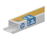 EDO Canalina Passacavi Autoadesiva in PVC 25x16 mm 2 m Bianco con Coperchio