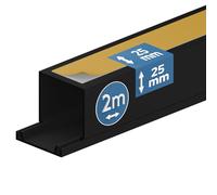 EDO Canalina Passacavi Autoadesiva in PVC 25x25 mm 2 m Antracite Scuro | con Coperchio a Scatto -Coprifili da Parete per TV, Ufficio, Casa -Canaletta Elettrica per Interni per la Gestione dei Cavi