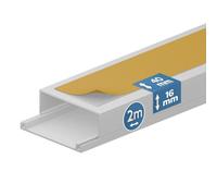 EDO Canalina Passacavi Autoadesiva in PVC 40x16 mm 2 m Bianco con Coperchio