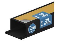 EDO Canalina Passacavi Autoadesiva in PVC 40x25 mm 2 m Antracite Scuro