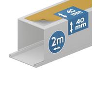 EDO Canalina Passacavi Autoadesiva in PVC 40x40 mm 2 m Bianco con Coperchio