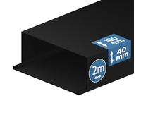 EDO Canalina Passacavi in PVC 100x40 mm 2 m Antracite Scuro con Coperchio a Scatto - Coprifili da Parete per TV, Ufficio, Casa - Canaletta Elettrica per Interni per la Gestione dei Cavi