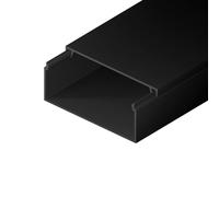 EDO Canalina Passacavi in PVC 100x40 mm 2 m Antracite Scuro con Coperchio a Scatto - Coprifili da Parete per TV, Ufficio, Casa - Canaletta Elettrica per Interni per la Gestione dei Cavi