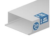EDO Canalina Passacavi in PVC 100x40 mm 2 m Bianco con Coperchio a Scatto