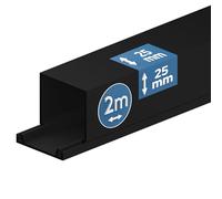 EDO Canalina Passacavi in PVC 25x25 mm 2 m Antracite Scuro con Coperchio