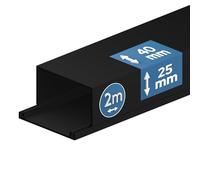 EDO Canalina Passacavi in PVC 40x25 mm 2 m Antracite Scuro con Coperchio