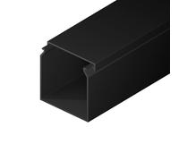 EDO Canalina Passacavi in PVC 40x40 mm 2 m Antracite Scuro con Coperchio a Scatto - Coprifili da Parete per TV, Ufficio, Casa - Canaletta Elettrica per Interni per la Gestione dei Cavi