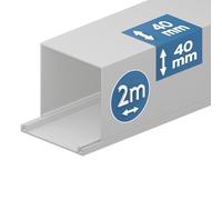 EDO Canalina Passacavi in PVC 40x40 mm 2 m Bianco con Coperchio a Scatto