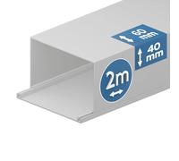EDO Canalina Passacavi in PVC 60x40 mm 2 m Bianco con Coperchio a Scatto
