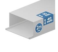 EDO Canalina Passacavi in PVC 80x40 mm 2 m Bianco con Coperchio a Scatto