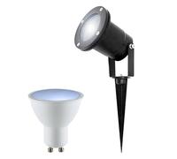 EDO Faretto da Giardino con Picchetto a Terra LED GU10 5,5W 4000K Bianco Neutro HORTUS Nero - Lampioni da Esterno Orientabili, Impermeabile IP65, Luce per Sentieri di Guida, Prato, Cortile, Cavo 25cm