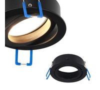 EDO Faretto da Incasso Rotondo OSMIN RING Nero Ø74 mm - Faretto Incassato Orientabile - Anello Intercambiabile per Lampade OSMIN RIM - Lampada Moderna per Soggiorno, Camera da letto, Cucina