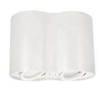 EDO Faretto da Soffitto a Superficie Rotondo Bianco SKAND 2 Orientabile - Plafoniera Moderna in Alluminio con Attacco GU10 - Doppio Spot da Soffitto per Soggiorno, Cucina, Corridoio, Ufficio