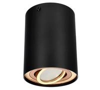 EDO Faretto da Soffitto a Superficie Rotondo Nero e Oro SKAND 1 Orientabile - Plafoniera Moderna in Alluminio con Attacco GU10 - Spot da Soffitto Ø95x125mm per Soggiorno, Cucina, Corridoio, Ufficio