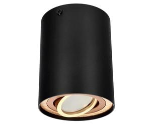 EDO Faretto da Soffitto a Superficie Rotondo Nero e Oro SKAND 1 Orientabile - Plafoniera Moderna in Alluminio con Attacco GU10 - Spot da Soffitto Ø95x125mm per Soggiorno, Cucina, Corridoio, Ufficio