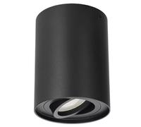 EDO Faretto da Soffitto a Superficie Rotondo Nero SKAND 1 Orientabile - Plafoniera Moderna in Alluminio con Attacco GU10 - Spot da Soffitto Ø95x125mm per Soggiorno, Cucina, Corridoio, Ufficio