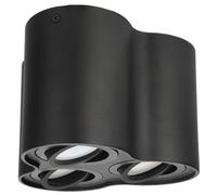 EDO Faretto da Soffitto a Superficie Rotondo Nero SKAND 3 Orientabile - Plafoniera Moderna in Alluminio con Attacco GU10 - Triplo Spot da Soffitto per Soggiorno, Cucina, Corridoio, Ufficio