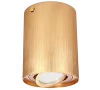 EDO Faretto da Soffitto a Superficie Rotondo Oro SKAND 1 Orientabile - Plafoniera Moderna in Alluminio con Attacco GU10 - Spot da Soffitto Ø95x125mm per Soggiorno, Cucina, Corridoio, Ufficio