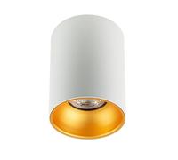 EDO Faretto da Soffitto GU10 ZAMA Lampada Rotondo Bianco Oro - Plafoniera da Soffitto Moderna - Ø80x110mm Apparecchio Alogeno 230V - Downlight in Alluminio per Camera da letto, Soggiorno, Cucina