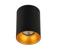 EDO Faretto da Soffitto GU10 ZAMA Lampada Rotondo Nero Oro - Plafoniera da Soffitto Moderna - Ø80x110mm Apparecchio Alogeno 230V - Downlight in Alluminio per Camera da letto, Soggiorno, Cucina