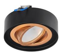 EDO Faretto da Soffitto Incasso Rotondo Nero e Oro SKAND MINI Orientabile - Plafoniera Moderna in Alluminio Compatibile con Attacco GU10 - Spot da Soffitto ø95x30mm per Soggiorno, Cucina, Corridoio