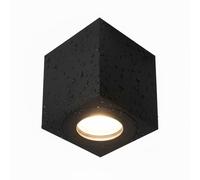 EDO Faretto da Soffitto Nero GU10 80x80x95mm Quadrato LARKS - Plafoniera da Superficie Orientabili Moderna Spot Allumionio - Impermeabile IP44 230V - Lampada da Soffitto - Illuminazione per Bagno