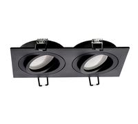 EDO Faretto Incasso Soffitto LED 2 Luce CERI Orientabile Quadrato Nero 35W - Lampada Incasso GU10 Gx5.3, Faretto Soffitto Moderno per Soggiorno Cucina Corridoio Ufficio Senza Lampadina