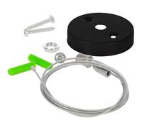 EDO Kit di Sospensione per Binario Sistema MEVA PRO Cavo di Sospensione Kit Montaggio Set: Viti-3 pezzi, Tasselli-2 pezzi, Binario Monofase 1,5 M ø60mm Sistemi di illuminazione Nero