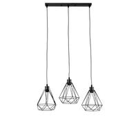 EDO lampada a sospensione a soffitto LOFT ALAMBRA SORO, lampada a sospensione a 3 fiamme retrò, lampada a sospensione nera, lampada a sospensione per soggiorno con attacco 3xE27, EDO777195