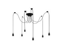 EDO lampada a sospensione ARANEA 6, lampada a sospensione a ragno retrò a 6 punte, lampada a ragno nera, lampada a soffitto con attacco E27 per soggiorno, sala da pranzo, camera da letto,EDO777189