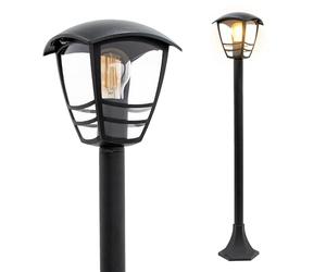 EDO Lampada da Giardino a Palo E27 IMMA L/T Nera - Moderna Lanterna da Esterno Alta 100 cm - Illuminazione Impermeabile IP44 - Elegante Lampione da Terra per Giardino, Sentieri e Terrazza
