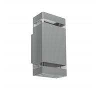 EDO, Lampada da parete per esterni PANAM, lampada da parete in alluminio grigio, lampada da parete con attacco 2xGU10, max.2x35W, lampada da esterno, IP54, EDO777154