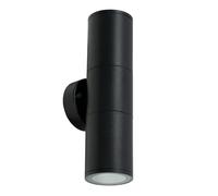 EDO, lampada da parete per esterni RENIS, lampada da parete in alluminio nero IP54, lampada da parete con attacco GU10, max. 2x35 W, lampada da esterno con effetto up-down, EDO777356