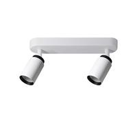 EDO Lampada Faretti da Soffitto Orientabili MALGA DUO 2 GU10 Bianca e Nera, Faretti 2 Luce, Faretto da Parete Interno per Barra, Lampadario Moderna Plafoniera per Camera da Letto Cucina Soggiorno