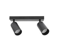 EDO Lampada Faretti da Soffitto Orientabili MALGA GU10 Nero, Faretti 2 Luce, Faretto da Parete Interno per Barra, Lampadario Moderna Plafoniera per Camera da Letto Cucina Soggiorno, Senza Lampadina