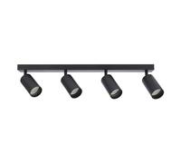 EDO Lampada Faretti da Soffitto Orientabili MALGA GU10 Nero, Faretti 4 Luce, Faretto da Parete Interno per Barra, Lampadario Moderna Plafoniera per Camera da Letto Cucina Soggiorno, Senza Lampadina