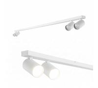 EDO Lampada Faretti da Soffitto Orientabili MALGA LINE 4 GU10 Bianco, Faretti 4 Luce, Faretto da Parete Interno per Barra, Plafoniera Moderna per Camera da Letto Cucina Soggiorno, Senza Lampadina