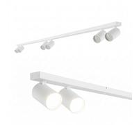 EDO Lampada Faretti da Soffitto Orientabili MALGA LINE 6 GU10 Bianco, Faretti 6 Luce, Faretto da Parete Interno per Barra, Plafoniera Moderna per Camera da Letto Cucina Soggiorno, Senza Lampadina